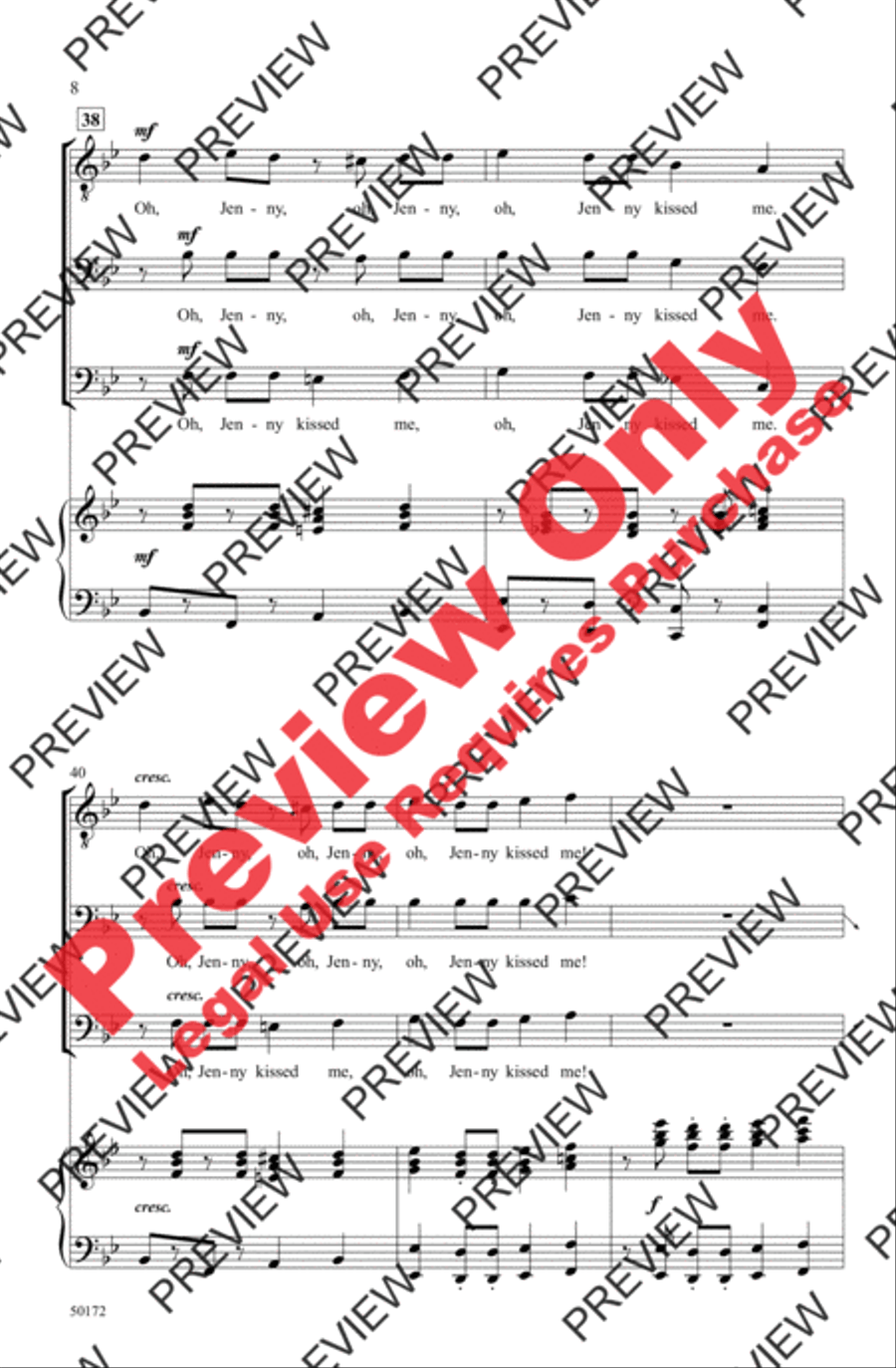 Jenny Kissed Me Men's Choir scores gallery preview page 8