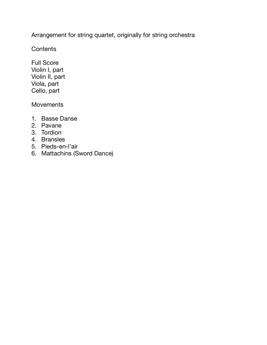 Capriol Suite Capriol Suite String Quartet scores gallery preview page 2