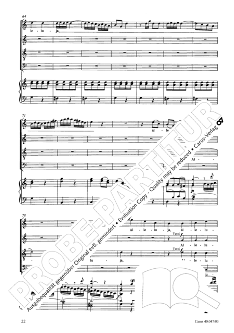 Regina coeli in C major 4-Part scores gallery preview page 23