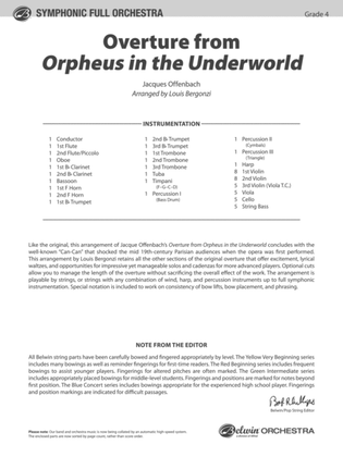 Book cover for Overture from Orpheus in the Underworld: Score