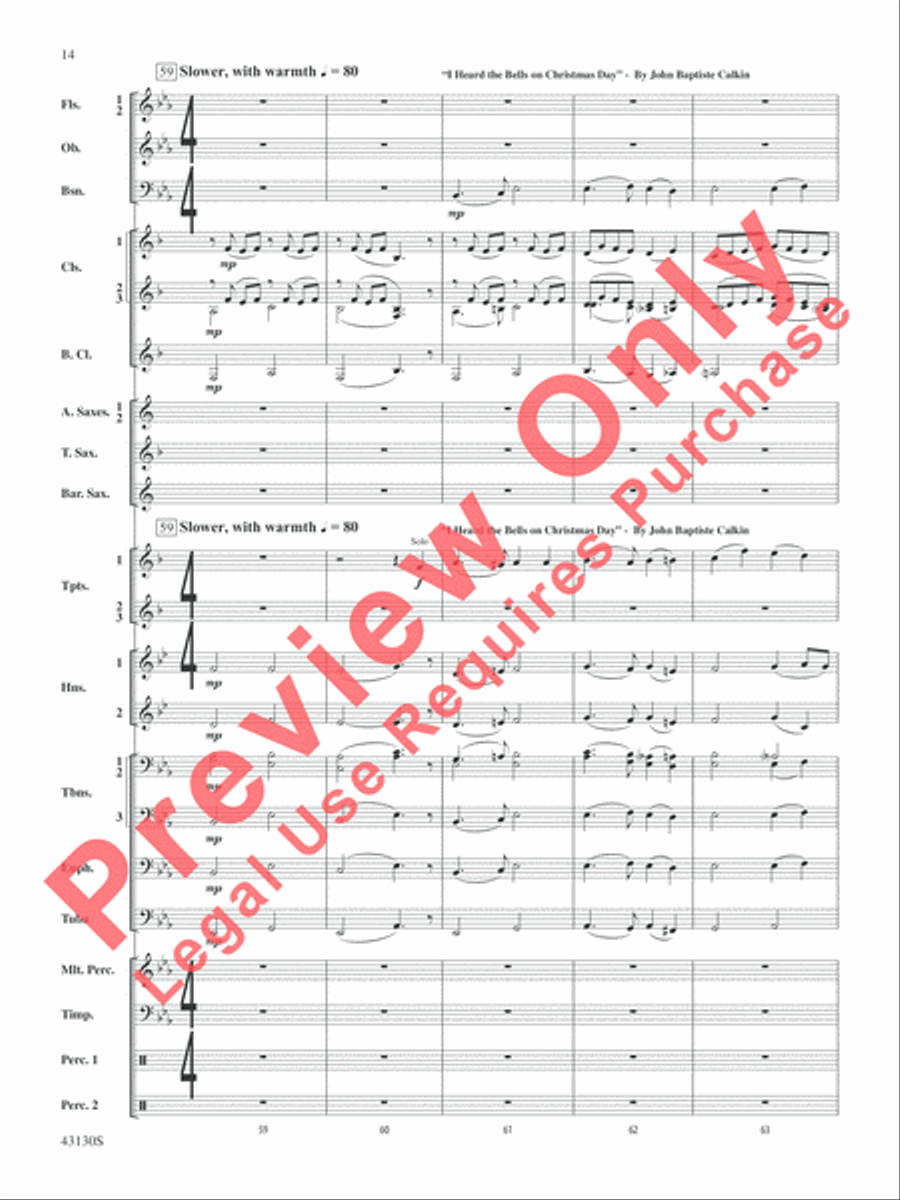 And All the Bells on Earth Shall Ring Concert Band scores gallery preview page 15