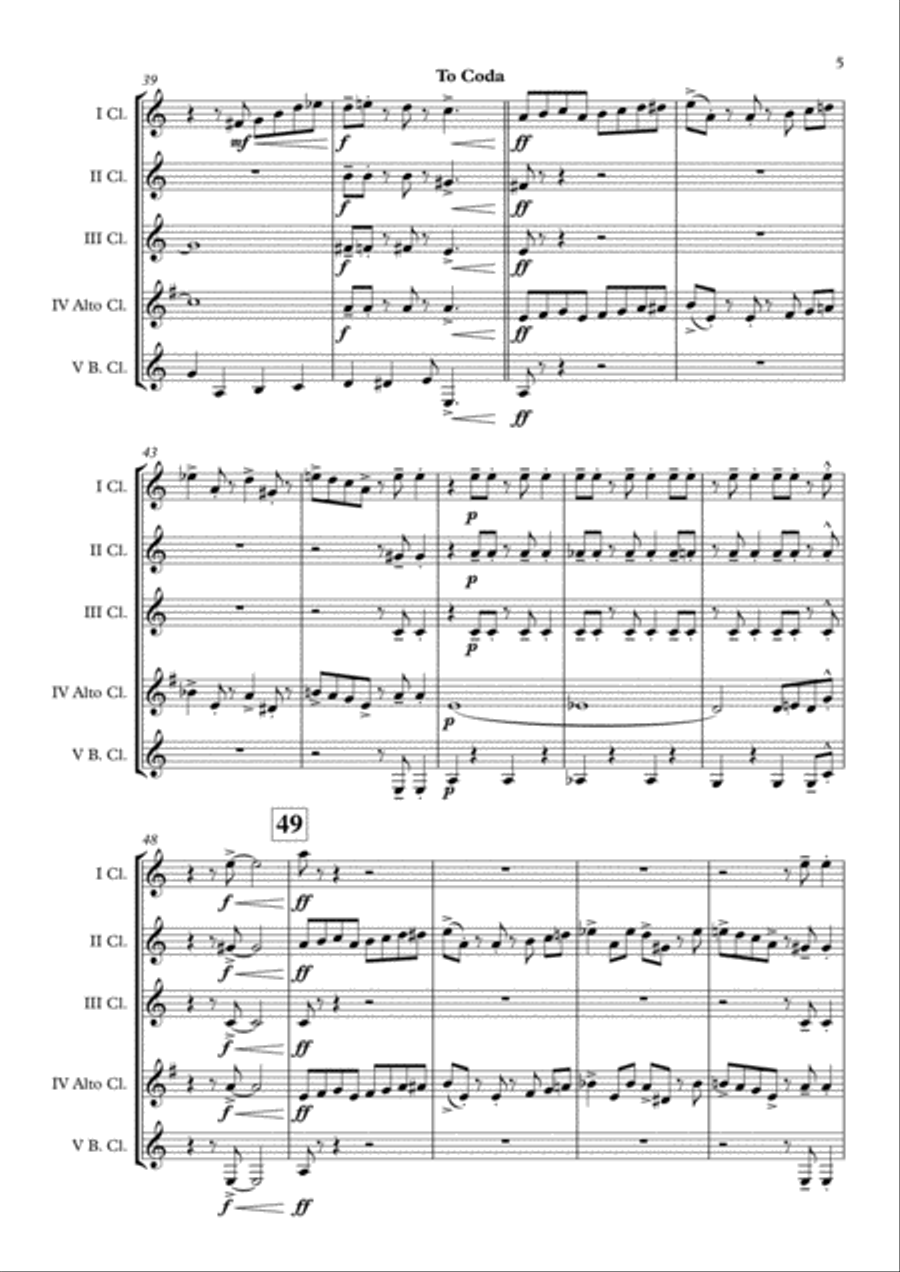 It Don't Mean A Thing (If It Ain't Got That Swing) Clarinet Choir scores gallery preview page 6