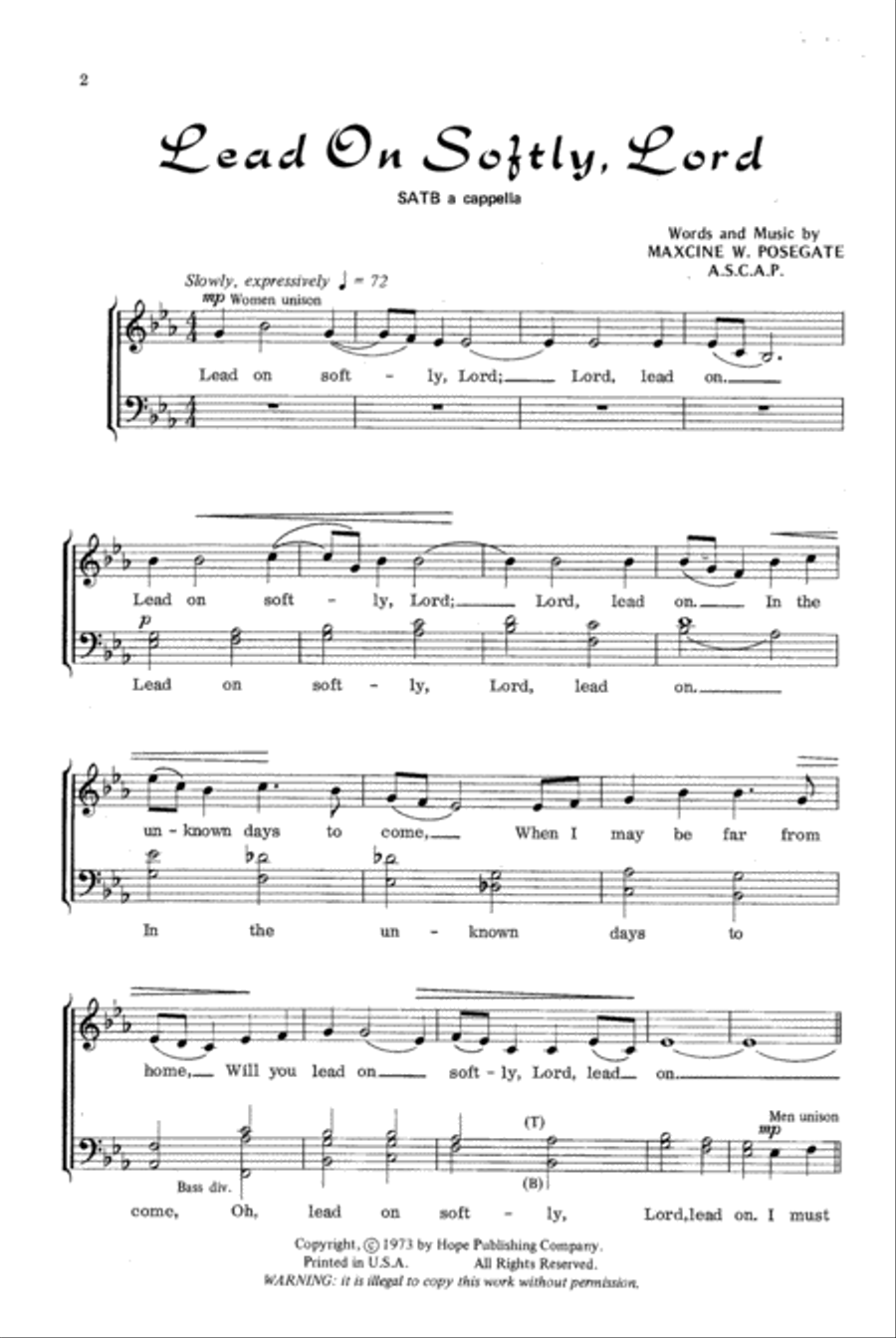 Lead on Softly, Lord Lead on Softly, Lord 4-Part scores gallery preview page 2