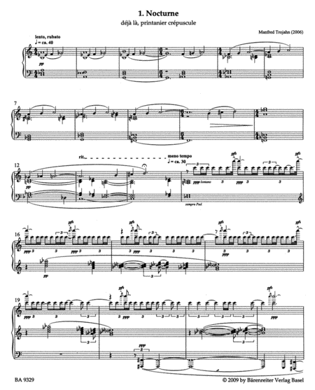 Douze Préludes pour Piano. Cahier 1: Nos 1-6 (2006/2007)