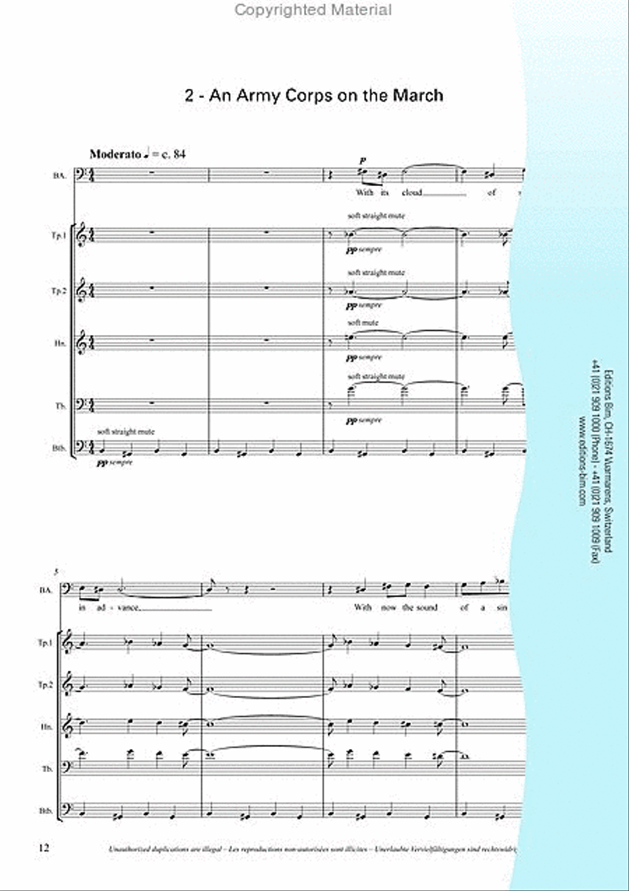 Songs of War and Loss Brass Quintet scores gallery preview page 6