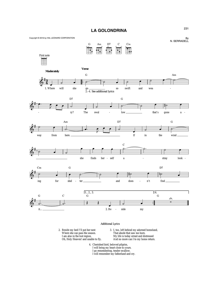 La Golondrina La Golondrina Mandolin scores gallery preview page 1