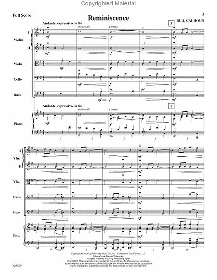 Reminiscence Reminiscence String Orchestra scores gallery preview page 2