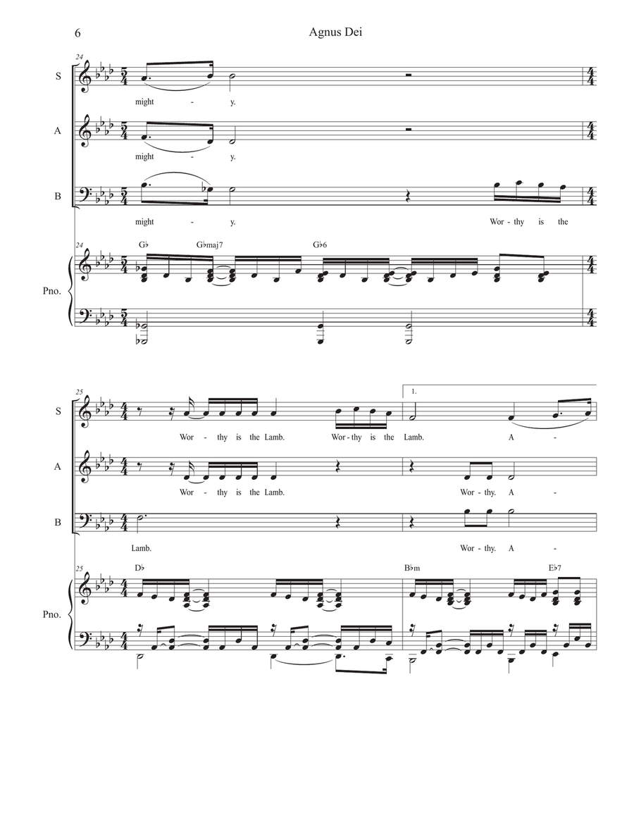Agnus Dei Agnus Dei 3-Part scores gallery preview page 6