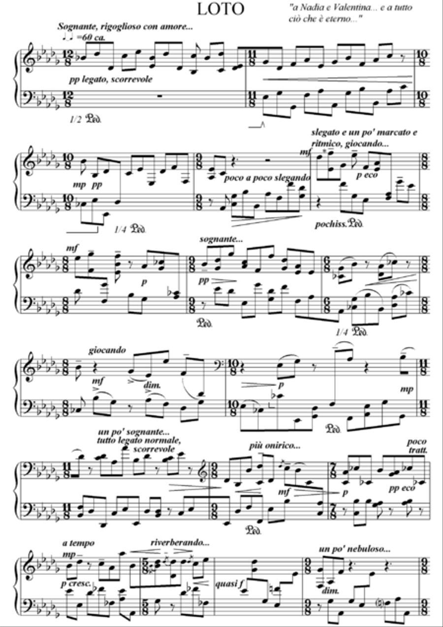 Loto - Into the sacred path Piano Solo scores gallery preview page 1