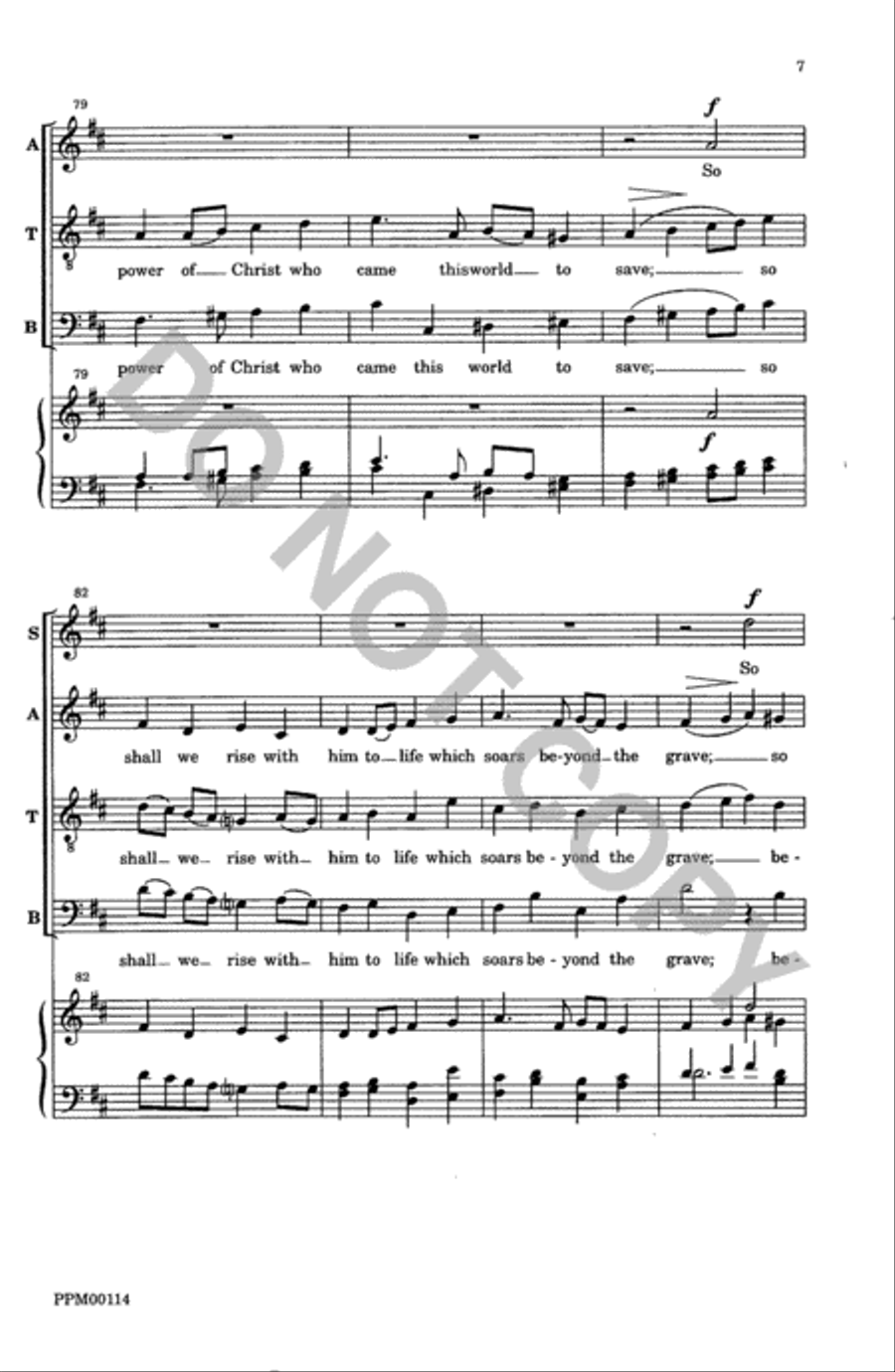 O Spirit of the Living God 4-Part scores gallery preview page 8