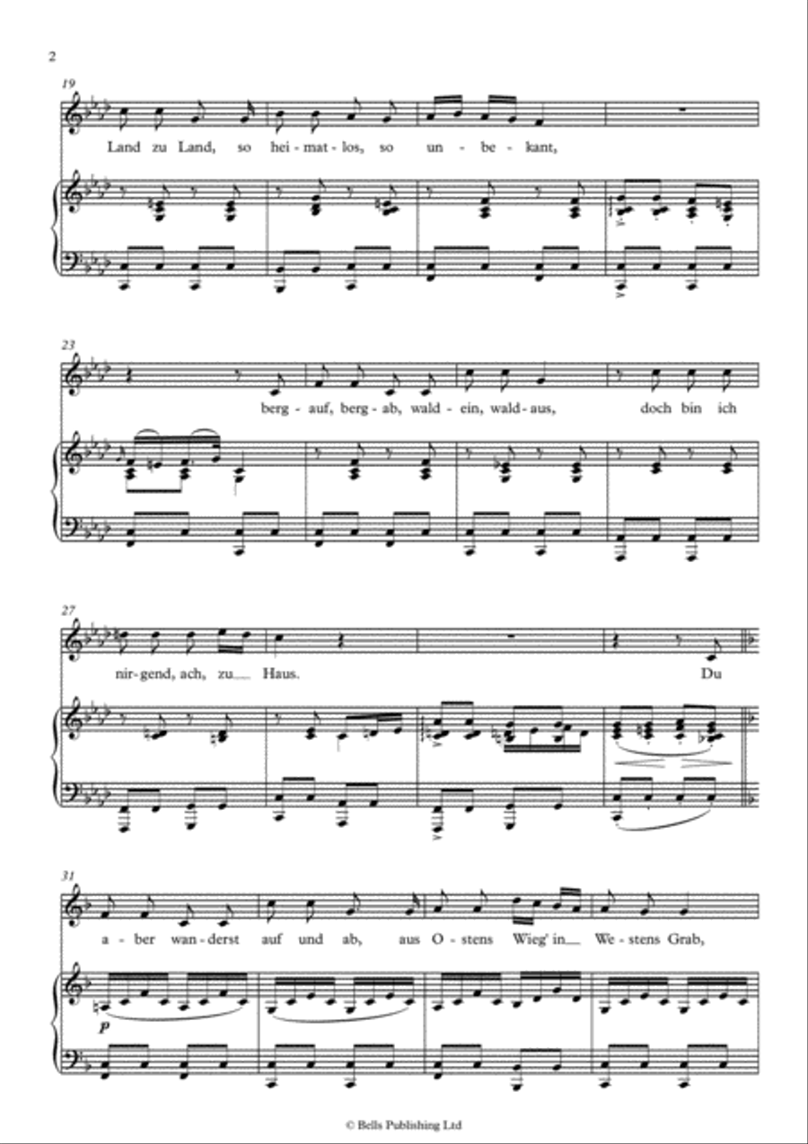 Der Wanderer an den Mond, Op. 80 No. 1 (D. 870) (F minor) Voice Solo scores gallery preview page 2