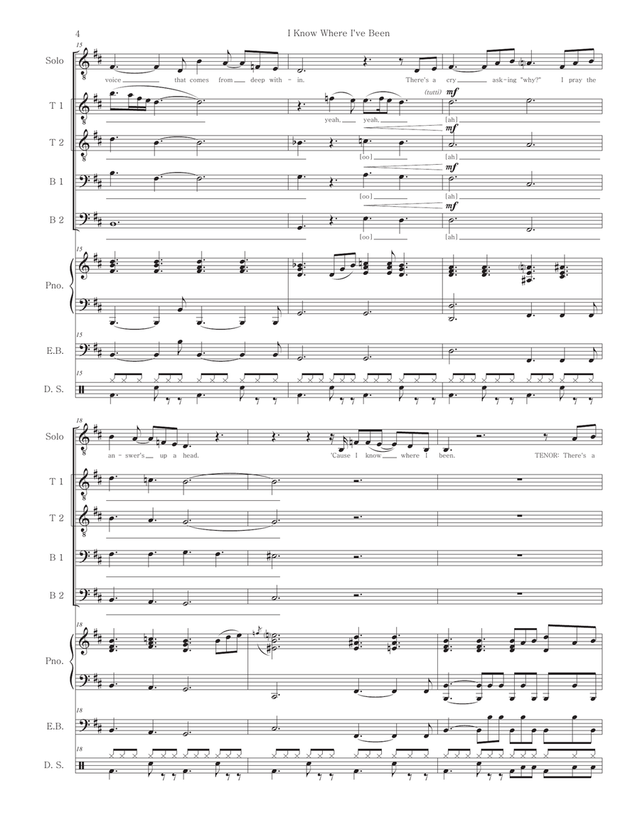 I Know Where I'VE Been TTBB scores gallery preview page 4