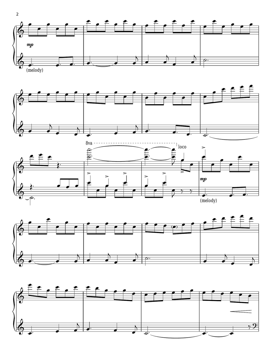 Cantique de Noel (O Holy Night) Piano Solo scores gallery preview page 2