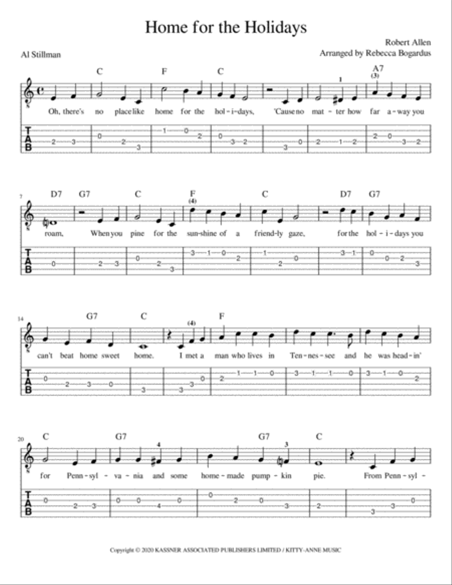 Home For The Holidays (theres No Place Like) Guitar Tablature scores gallery preview page 5
