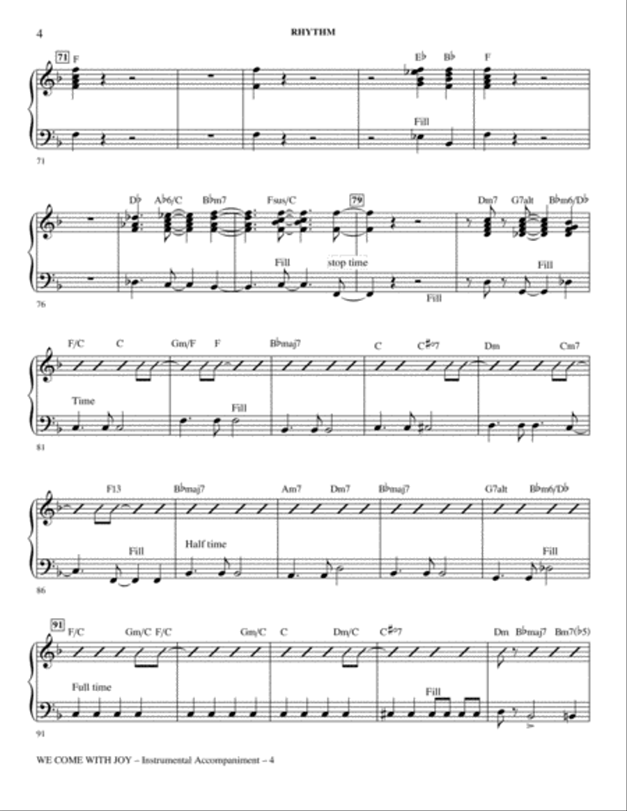 We Come With Joy Orchestration - Rhythm Choir scores gallery preview page 4