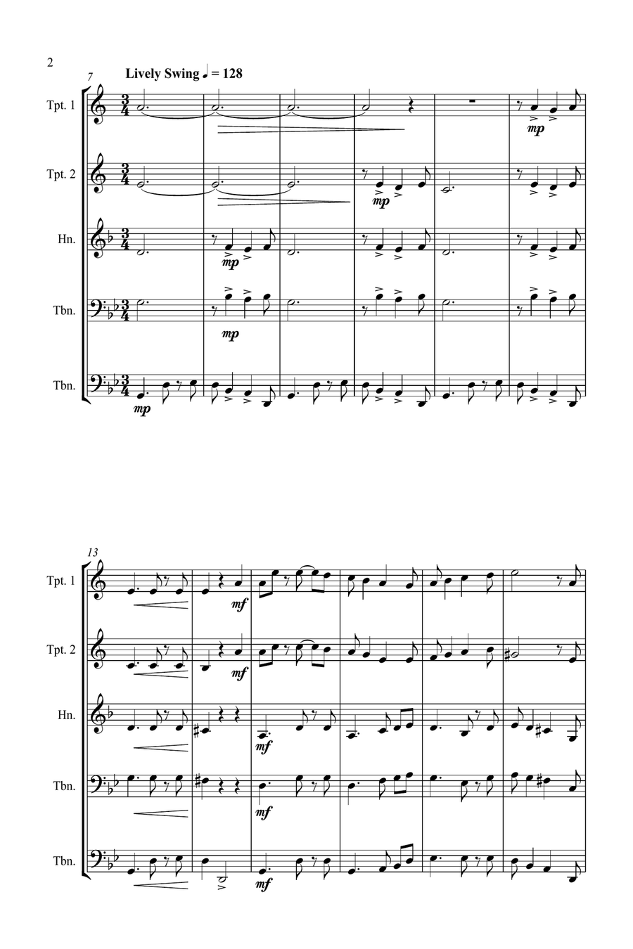 Jazz Carols Collection for Brass Quartet - Set Seven Brass Quartet scores gallery preview page 3