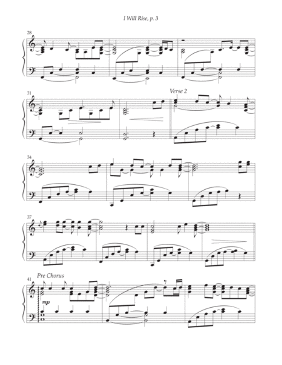 I Will Rise Piano Solo scores gallery preview page 3