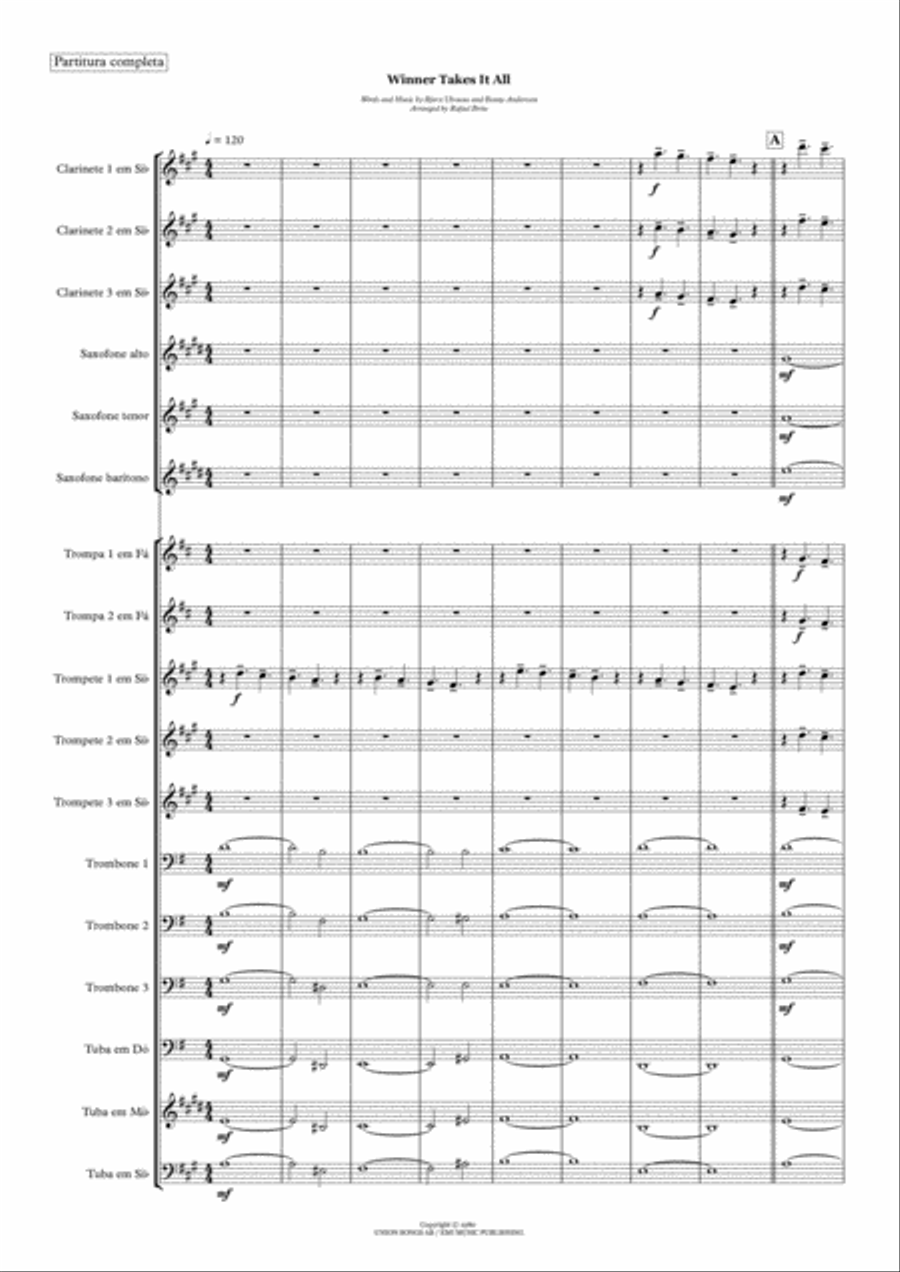 Winner Takes It All Small Ensemble scores gallery preview page 1