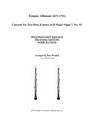 Concerto for Two Oboe d’amore in C Major, Op. 7 No. 11