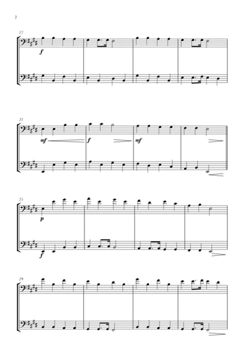 Twinkle Twinkle Little Star in E Major for Cello (Violoncello) and Double Bass Duo. Easy version. image number null