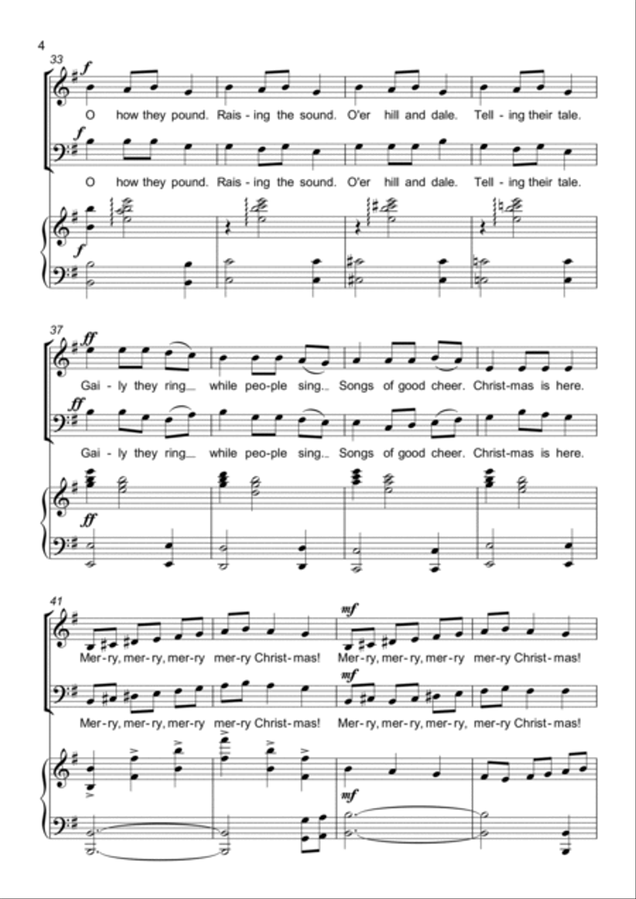 Carol of the Bells - 2 part choir - SB - Mixed Voices 2-Part scores gallery preview page 4