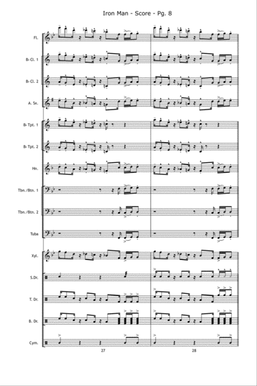 Iron Man Marching Band scores gallery preview page 9
