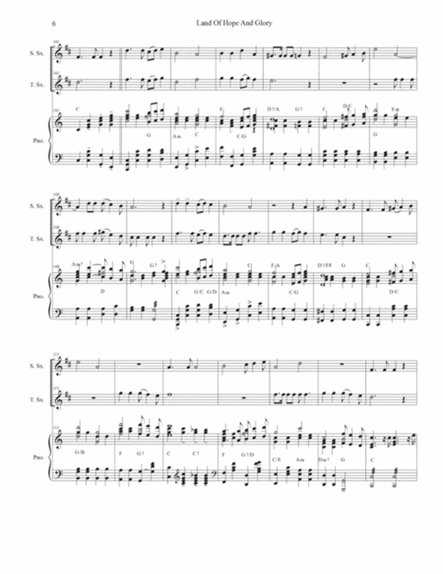 Land Of Hope And Glory (Pomp and Circumstance) (Duet for Soprano and Tenor Saxophone) image number null