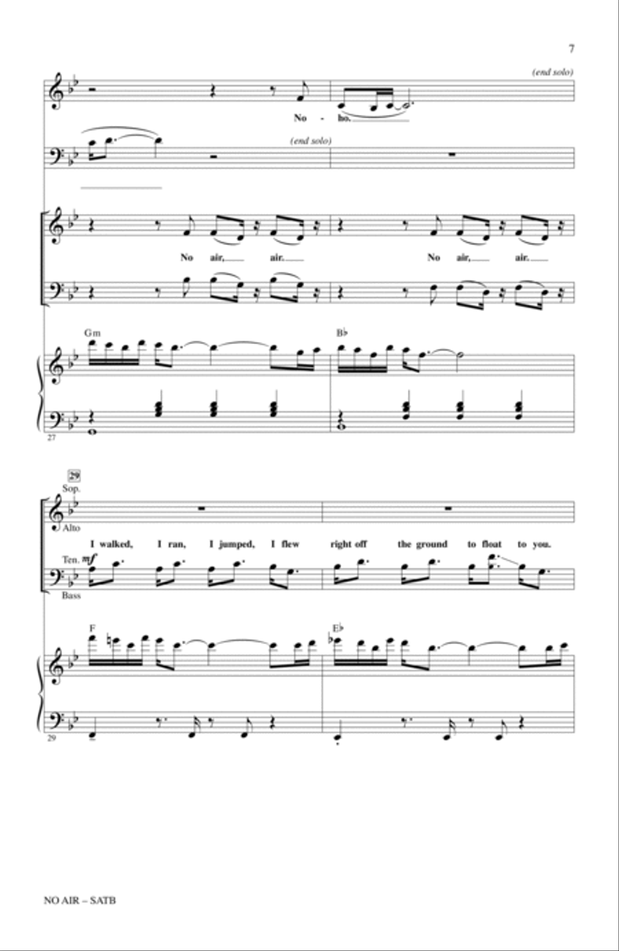 No Air (from Glee) (adapt. Alan Billingsley) 4-Part scores gallery preview page 6