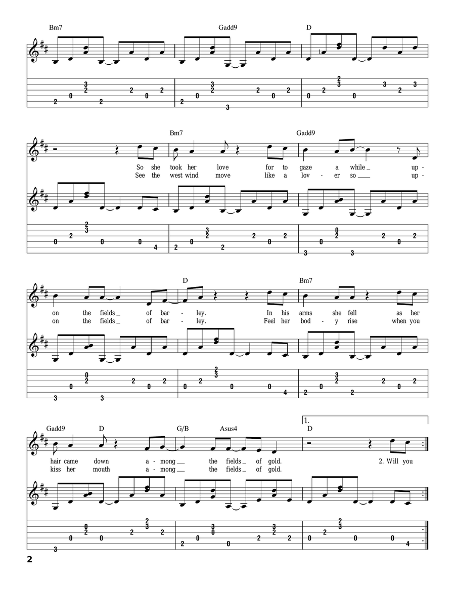 Fields Of Gold Fields Of Gold Acoustic Guitar scores gallery preview page 2