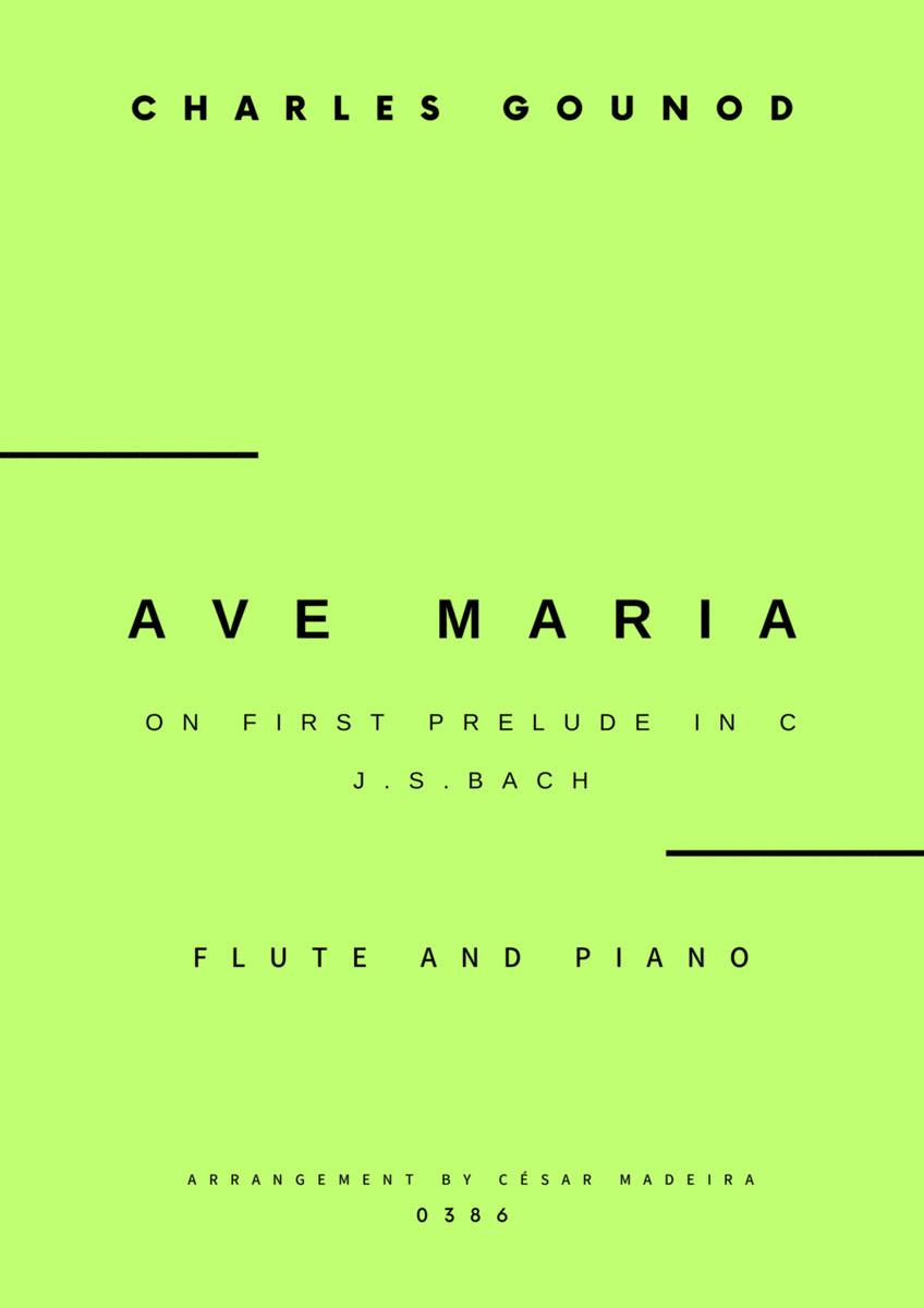 Ave Maria by Bach/Gounod - Flute and Piano (Full Score and Parts) image number null