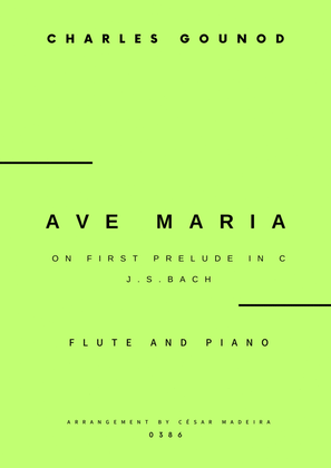 Book cover for Ave Maria by Bach/Gounod - Flute and Piano (Full Score and Parts)
