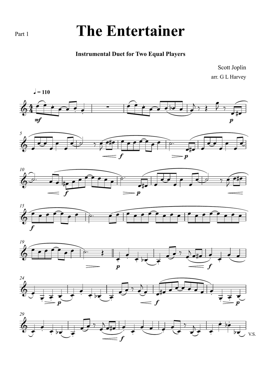 The Entertainer (Brass, Clarinet or Bassoon Duet) Woodwind Duet scores gallery preview page 6