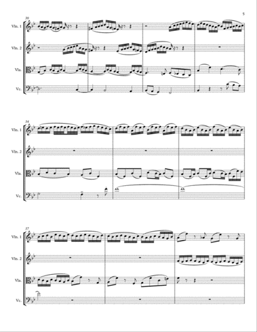 Little Fugue in G Minor, BWV 578 for String Quartet String Quartet scores gallery preview page 5