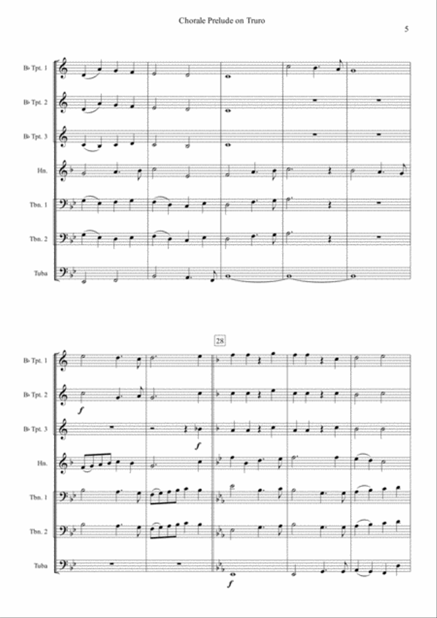 Chorale Prelude on Truro - Brass Septet Brass Ensemble scores gallery preview page 5