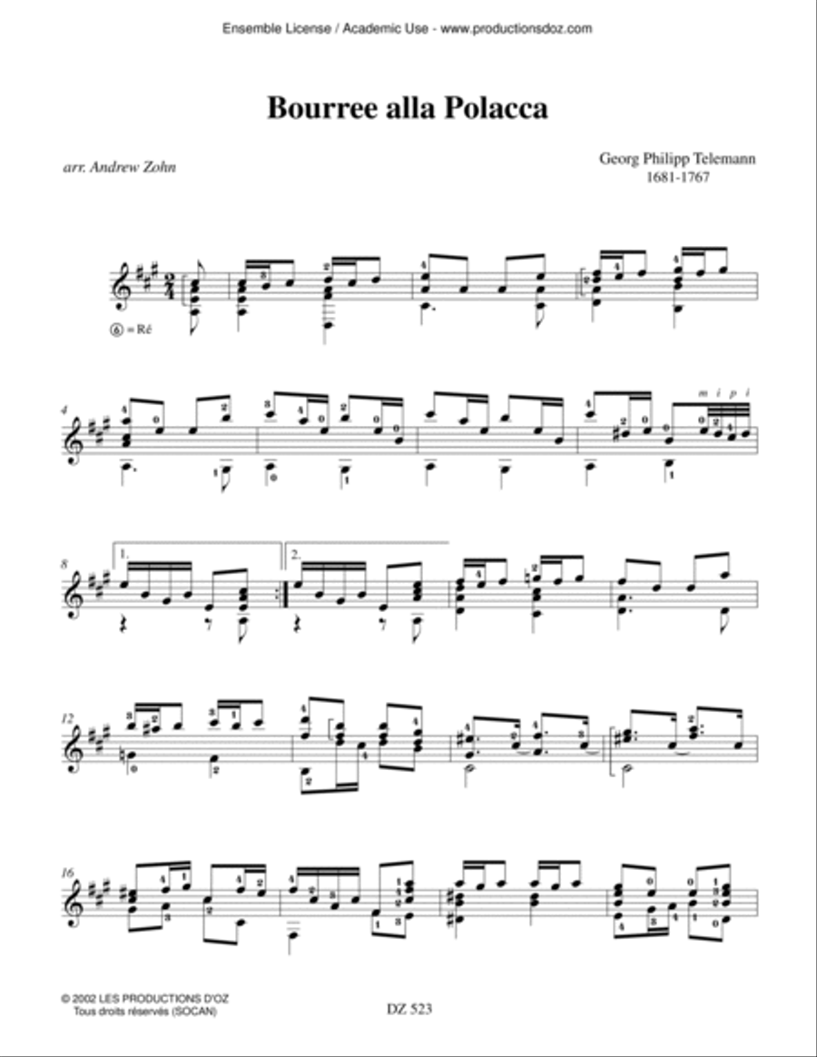 Bourree alla Polacca Bourree alla Polacca Classical Guitar scores gallery preview page 3