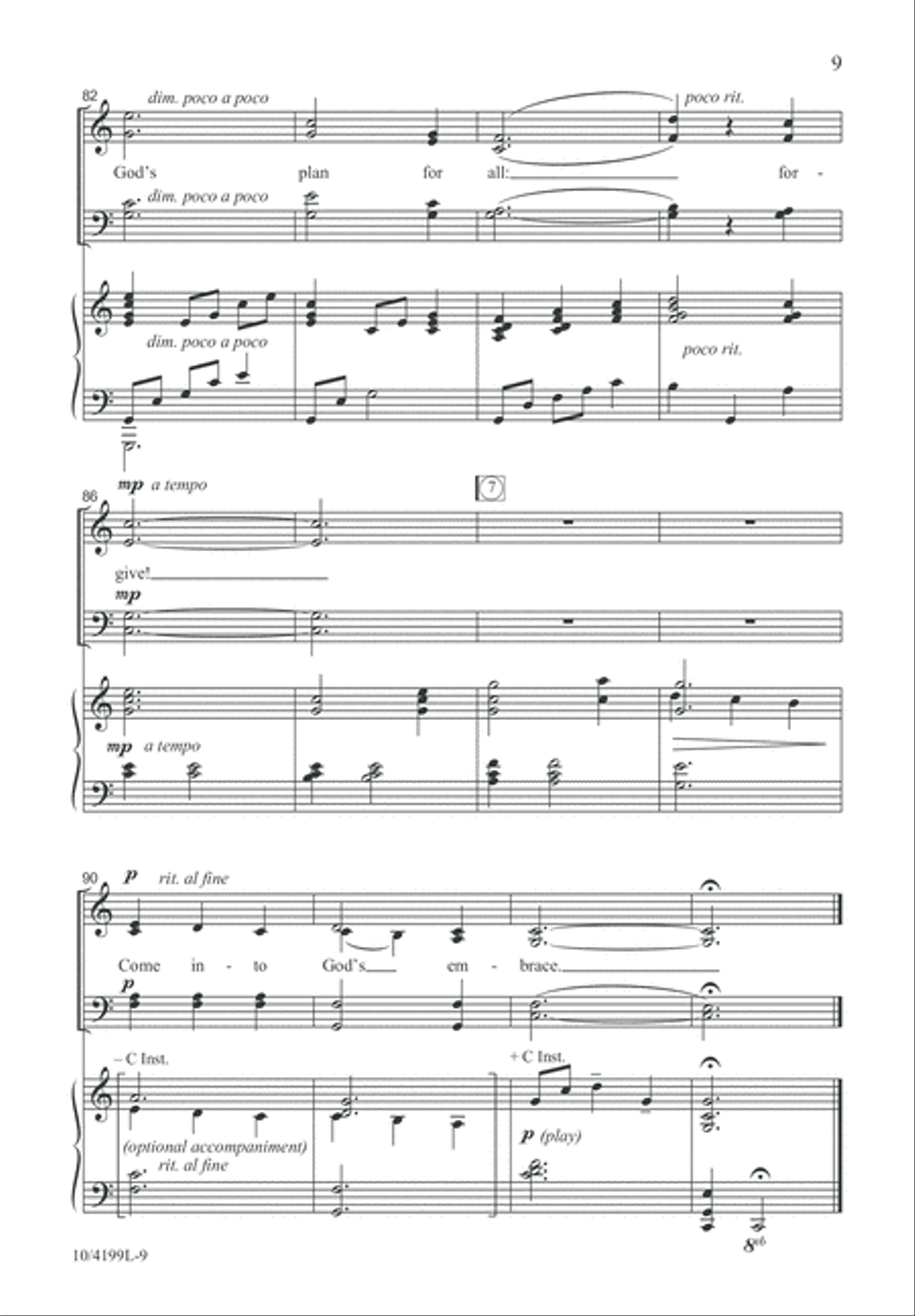 Come into God's Embrace 4-Part scores gallery preview page 9