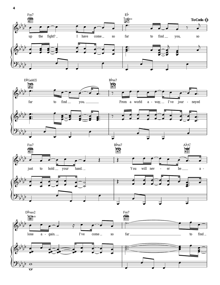 So Far To Find You Piano, Vocal, Guitar scores gallery preview page 4