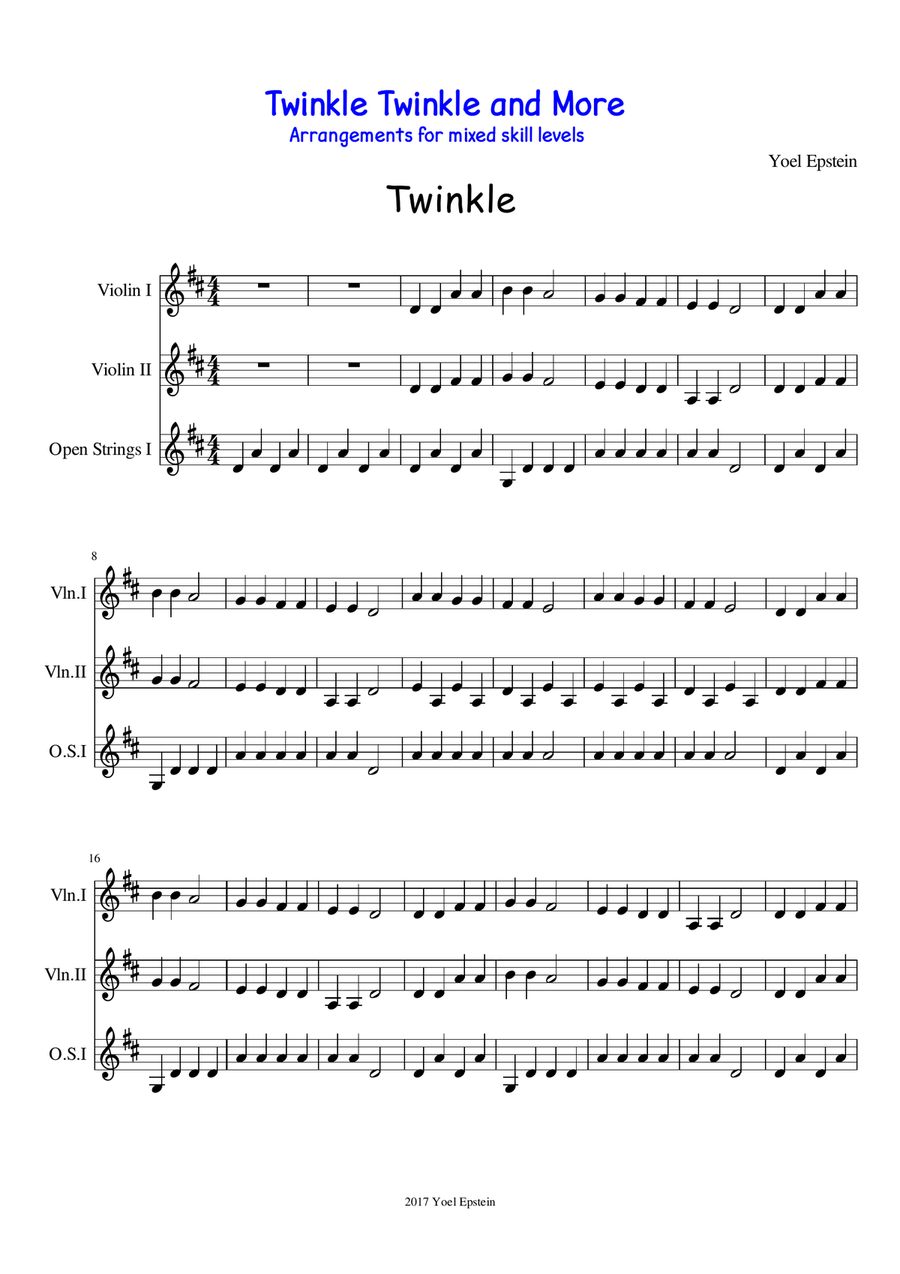 Open String Symphony 4: Twinkle Twinkle and More. Easy ensemble pieces for mixed skill levels String Orchestra scores gallery preview page 4