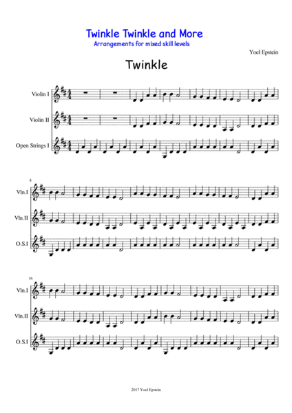 Open String Symphony 4: Twinkle Twinkle and More. Easy ensemble pieces for mixed skill levels