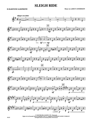 Sleigh Ride: E-flat Baritone Saxophone