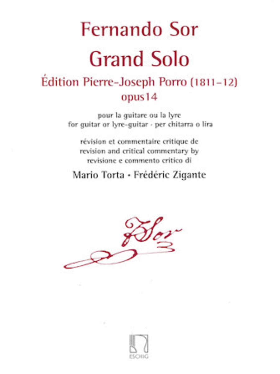  Grand Solo: Edition Pierre Porro (1811-12), Op. 14