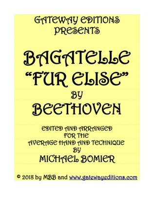 Book cover for Bagatelle Fur Elise for Piano Solo