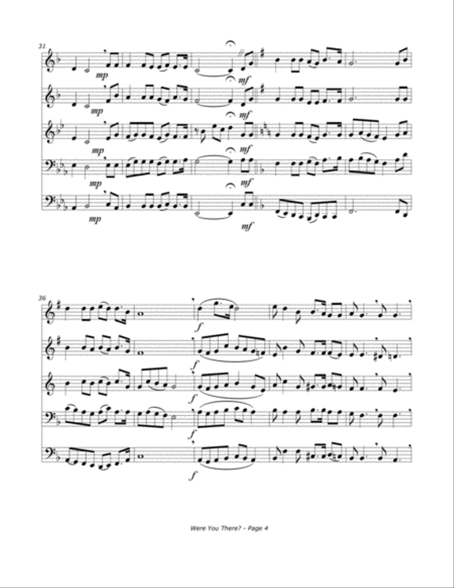 Were You There? Brass Ensemble scores gallery preview page 5