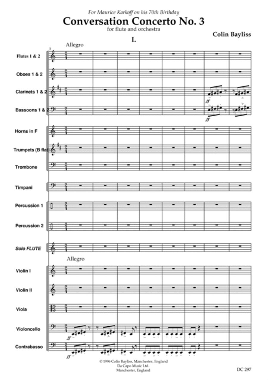 Conversation Concerto No.3 - for flute and orchestra [score]