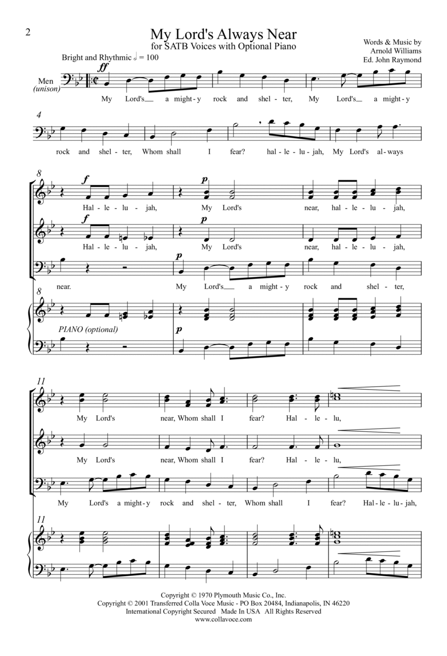 My Lord's Always Near 4-Part scores gallery preview page 1