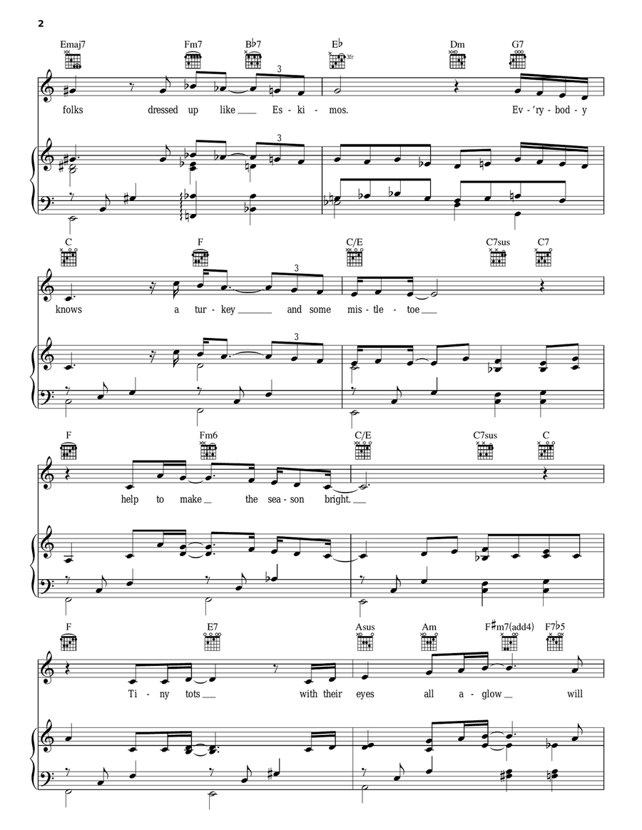 The Christmas Song (Chestnuts Roasting On An Open Fire) Piano, Vocal, Guitar scores gallery preview page 2