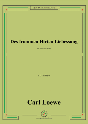 Book cover for Loewe-Des frommen Hirten Liebessang,in G flat Major