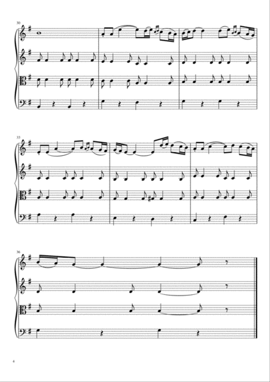 Theme from Polovtsian Dances String Quartet scores gallery preview page 5