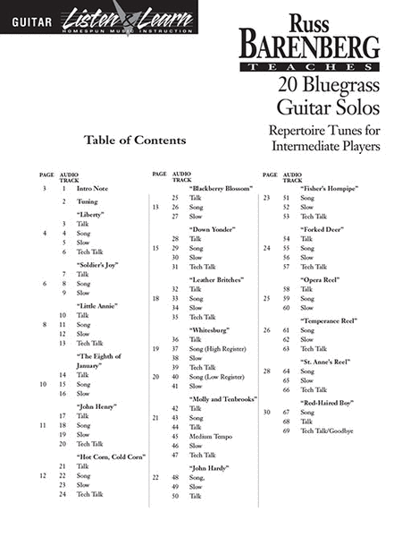 Russ Barenberg Teaches 20 Bluegrass Guitar Solos image number null