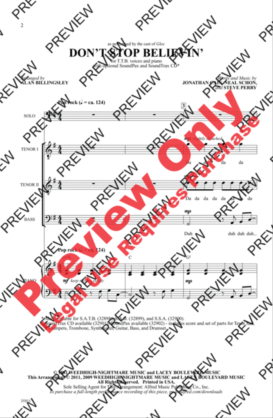 Don't Stop Believin' Men's Choir scores gallery preview page 2